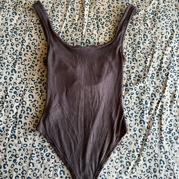 Forever 21 brown ribbed bodysuit - Picture 3 of 7